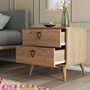 Hanah Home Mesilla de Noche Bohemia 3632 Roble con 2 Cajones, Tablero Partículas Melaminado, 52x55x45 cm